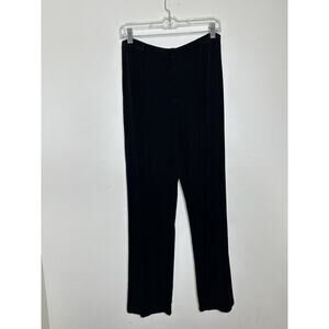 Chicos Travelers Size 2 US 12 Liquid Knit Pull On Stretchy Pants Acetate Black